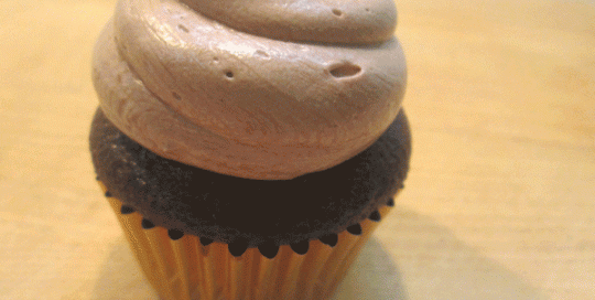 Chocolate Mini Purple Flower Cupcakes