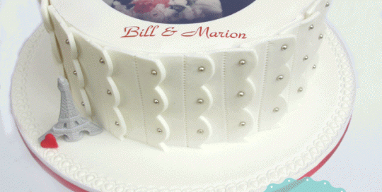 edible image ruffle fondant cake