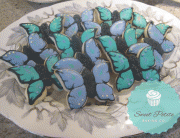 Butterfly Sugar Cookies, purple cookies, turquoise cookies