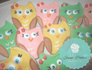 Owl Sugar Cookies with Bows, cute owl cookies