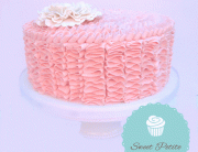pink ruffle cake, handcrafted sugar flower, plenty of fish