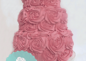 buttercream rosette cake, pink wedding cake, vancouver specialty cakes