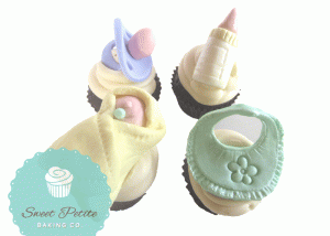 baby shower fondant toppers, fondant soother, fondant bottle, fondant baby, fondant bib