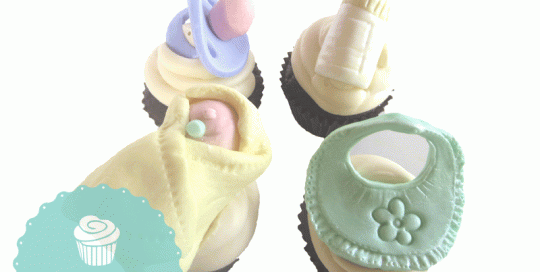 baby shower fondant toppers, fondant soother, fondant bottle, fondant baby, fondant bib