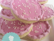 pink and white cookies, sugar cookies vancouver