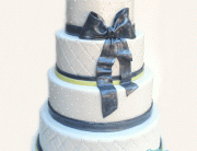 fondant satin bow, vancouver wedding cakes